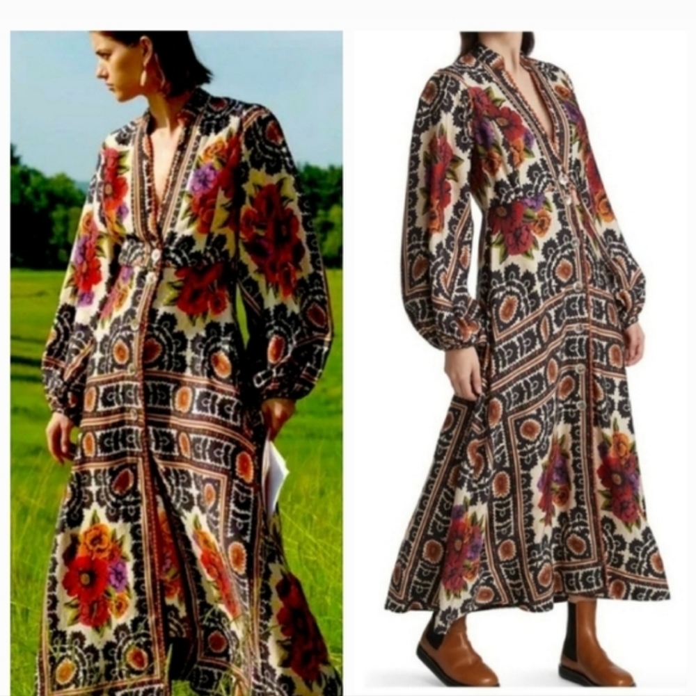 FARM Rio Multicolor Floral Long Sleeve Dress - Picture 3 of 7